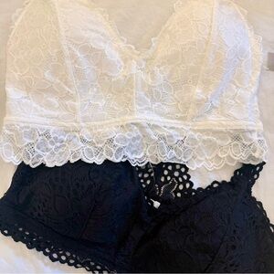 Maurices Lace Bralette Duo - White & Black